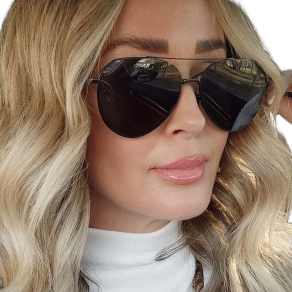 DIFF Dash Sunglasses Aviators Black Frame Grey Lenses Unisex - Picture 14 of 15